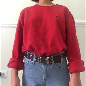 Red Vintage Nautica Crewneck